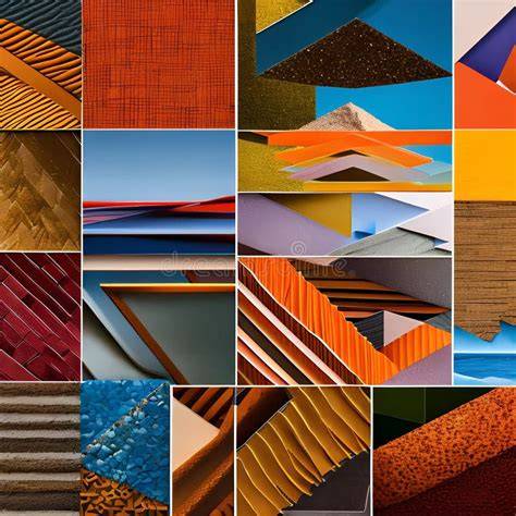 Vergleichsgrafik: Texturen und Schichten der sechs Varianten