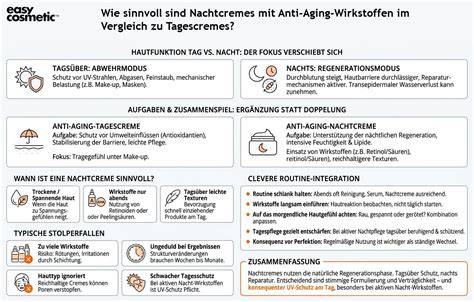 Vergleichstabelle Anti-Aging Nachtcremes