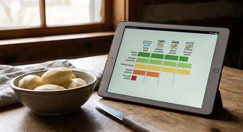Vergleichstabelle auf einem Tablet