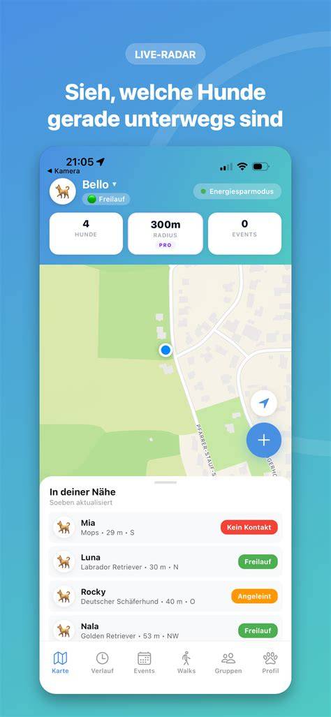 Verlaufs- und Favoriten-Ansicht der App