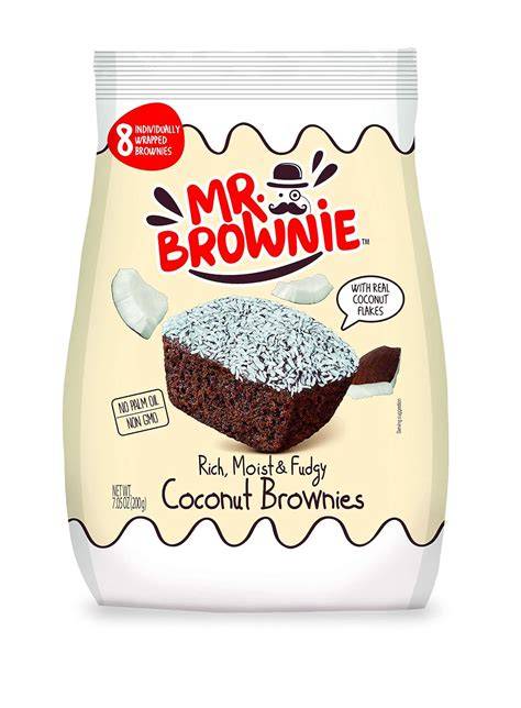 Verpackte Brownies im Kühlschrank