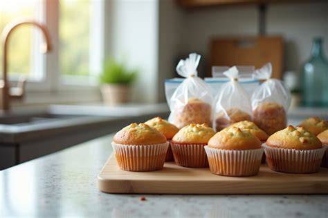 Verpackte Muffins zum Einfrieren