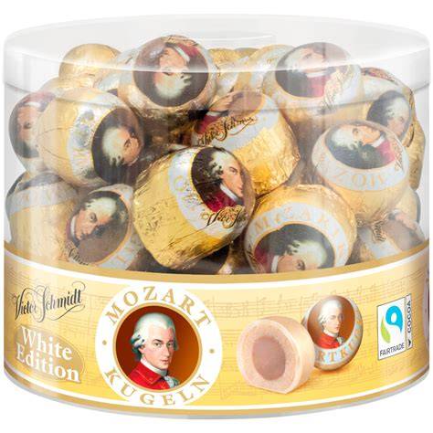 Verpackung: White Edition Mozartkugeln im Säckchen
