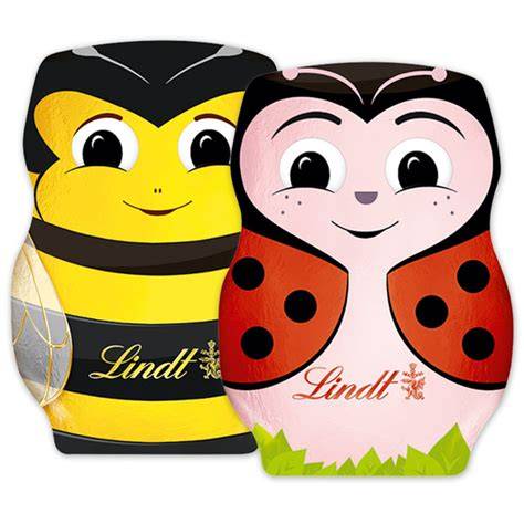 Verpackung Lindt Marienkäfer mit Schokoladenfiguren