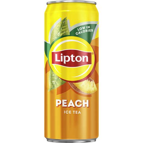 Verpackung Lipton Peach Ice Tea mit Pfirsichdarstellung