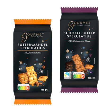 Verpackung und Schauseite Schoko Butter Mandel Spekulatius Edeka