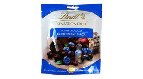 Verpackung und Zutatenliste Lindt Sensation Fruit - Erklärung der QUID-Regelung