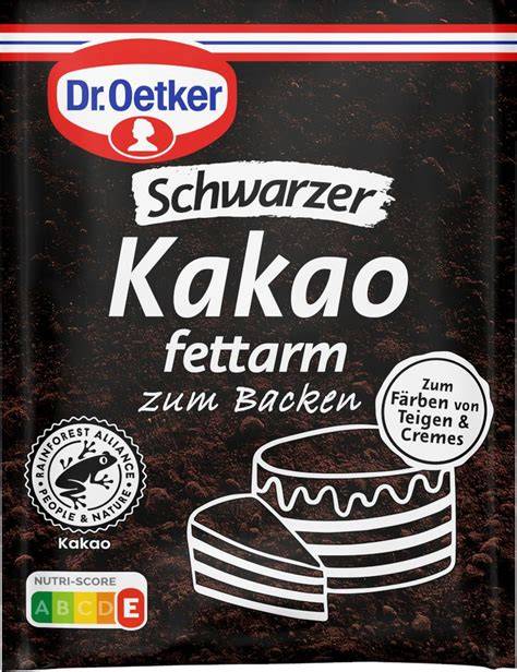 Verpackung von Dr. Oetker Holländischer Kakao mit dunkler Farbe