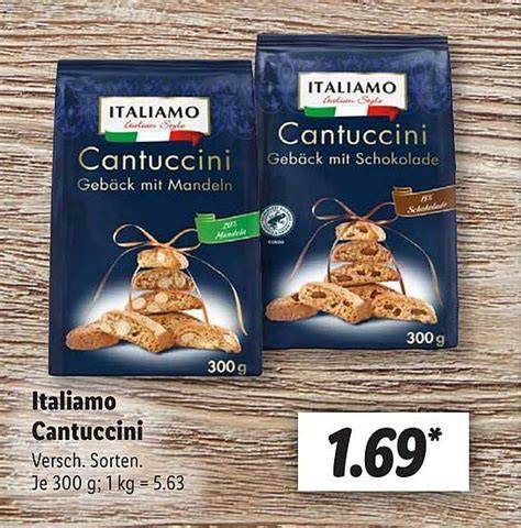 Verpackungsbeispiel Cantuccini mit Schokolade bei Lidl