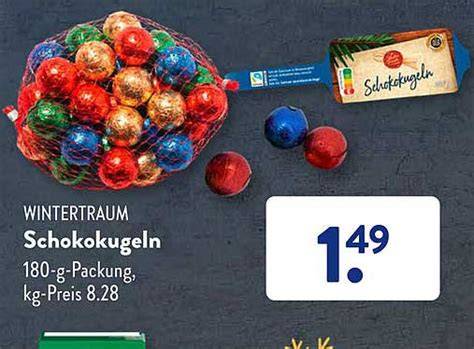 Verpackungsfarben der Schokokugeln bei Aldi