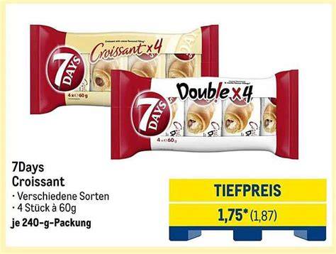 Verschiedene 7Days Croissant-Varianten im Regal