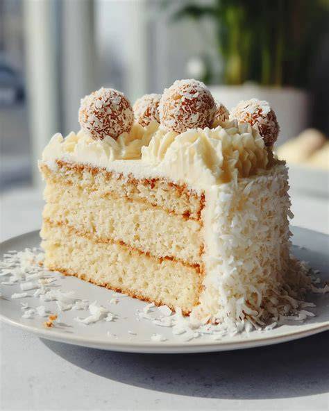 Verschiedene Anrichtvarianten und Dekorationsideen für die Raffaello Torte