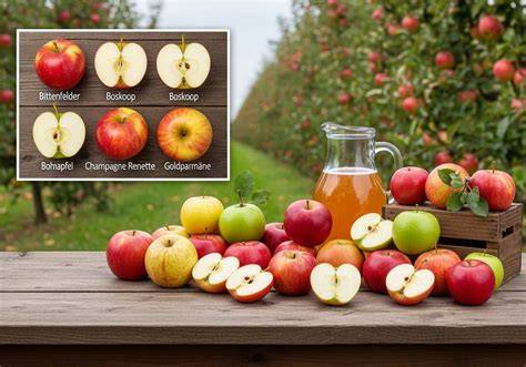 Verschiedene Apfelsorten für Apfelwein