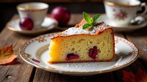 Verschiedene Backmischungen und fertig gebackene Kuchen auf einer Holzplatte
