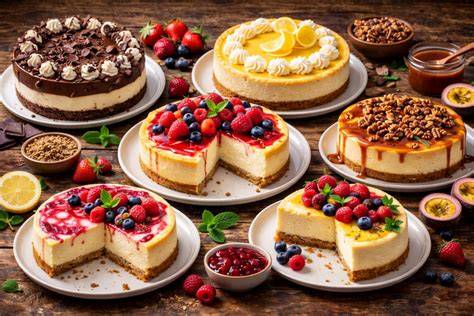 Verschiedene Cheesecake-Varianten