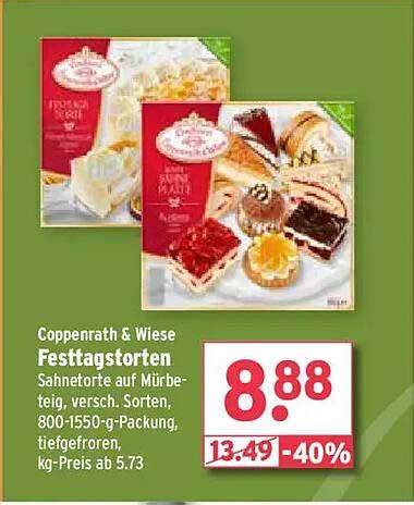 Verschiedene Coppenrath & Wiese Konditoreiprodukte und Brötchen im Supermarkt