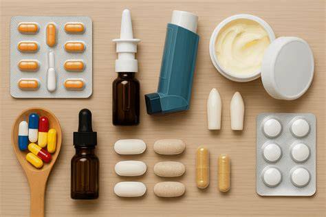 Verschiedene Darreichungsformen: Ampullen, Kapseln, Creme