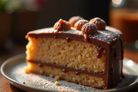 Verschiedene Dekoideen für Nougattorten: Toffifee, Krokant, Beeren