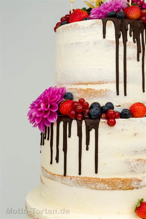 Verschiedene Dekorationsvarianten: Naked Cake, Schokodrip, Rosetten
