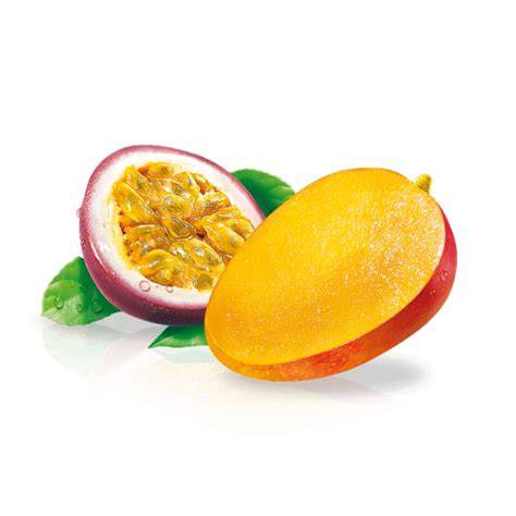 Verschiedene Früchte: Orange, Mango, Ananas, Maracuja als mögliche Zutaten