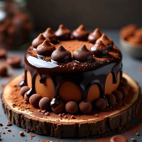 Verschiedene Glasur- und Dekorationsideen für Schoko-Nuss-Kuchen