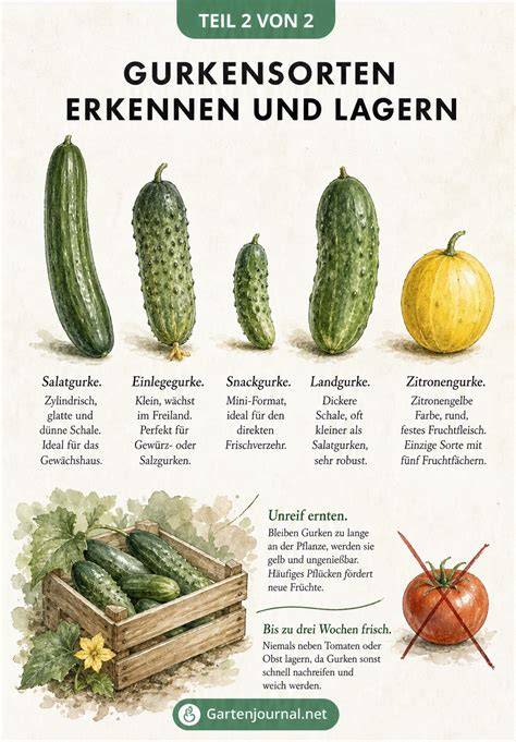 Verschiedene Gurkensorten, Cornichons, Einmachgläser und Zutaten