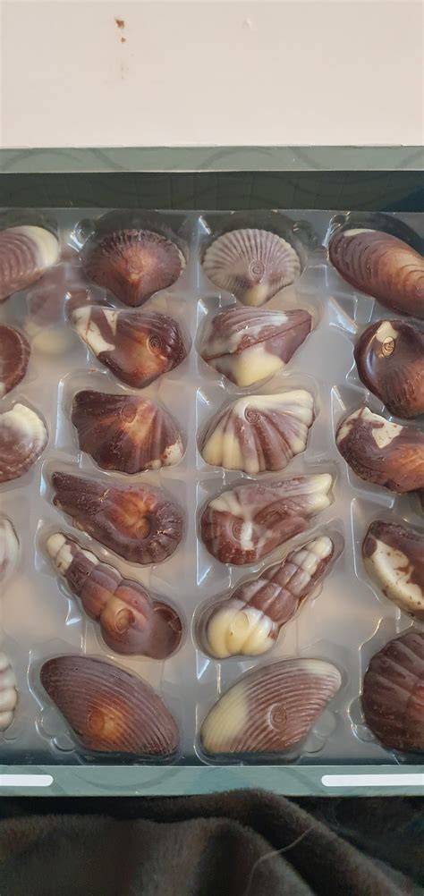 Verschiedene Guylian Meeresfrüchte Pralinen mit Marmorierung