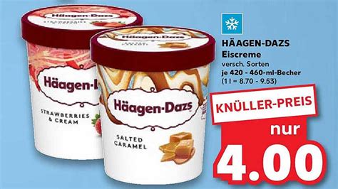 Verschiedene Haagen Dazs Schokoladeneissorten im Becher