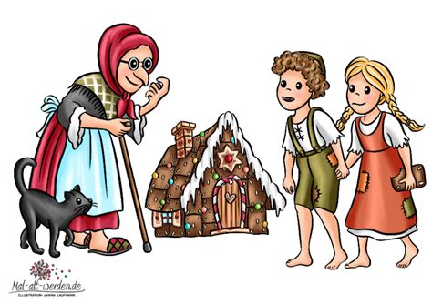 Verschiedene Lebkuchen und Marzipanfiguren nach dem Märchen Hänsel und Gretel