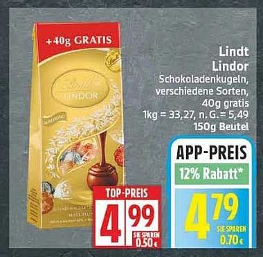 Verschiedene Lindt Lindor Schokoladenkugeln in einem Beutel