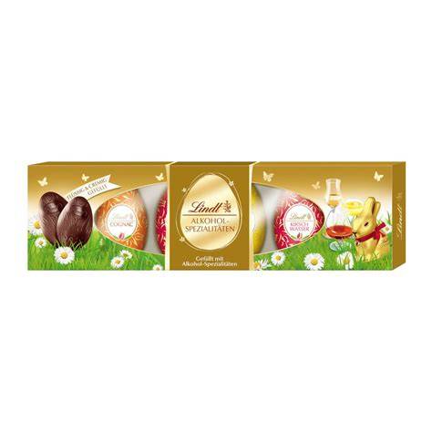 Verschiedene Lindt Pralinen mit alkoholischen Füllungen