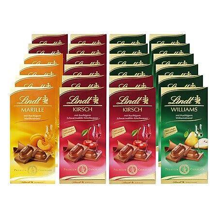 Verschiedene Lindt Sorten mit Himbeerfüllung