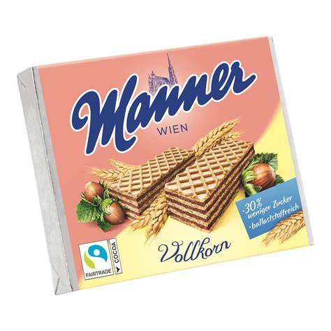 Verschiedene Manner Waffeln im Vergleich: Neapolitaner, Cocos, Zitrone, Vollkorn