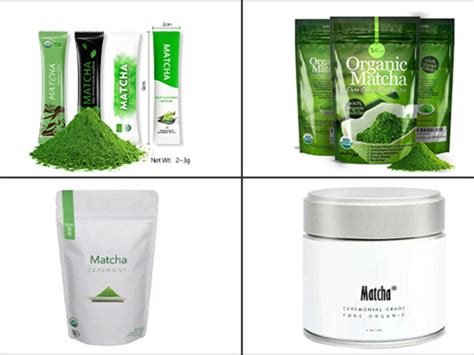 Verschiedene Matcha- und Grünteepulver