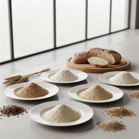 Verschiedene Mehle und Zutaten zum Backen