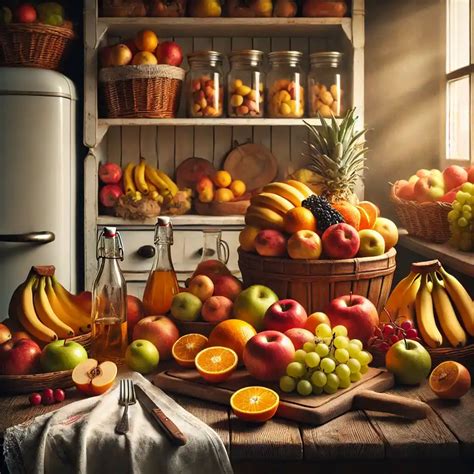 Verschiedene Obstsorten auf einer Torte
