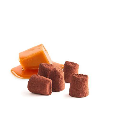 Verschiedene Pralinenarten: Trüffel, Ganache, Karamell