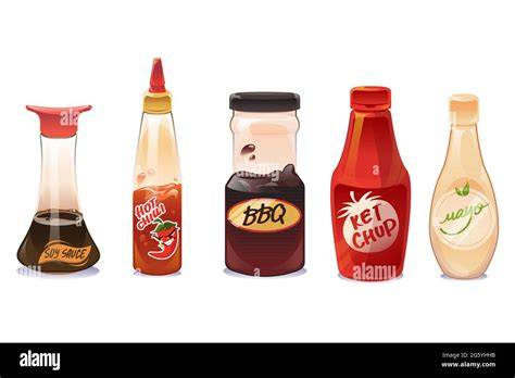 Verschiedene Saucen im Glas: BBQ, Ketchup, Salsa, Dip