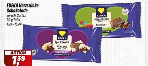 Verschiedene Schokoladensorten der EDEKA Herzstücke