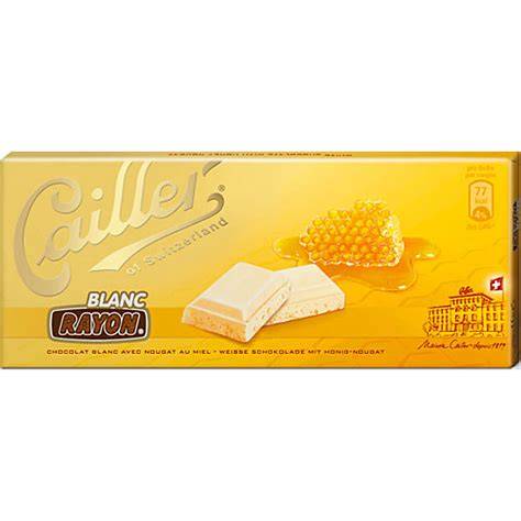 Verschiedene Sorten der Cailler Honig Nougat Schokolade