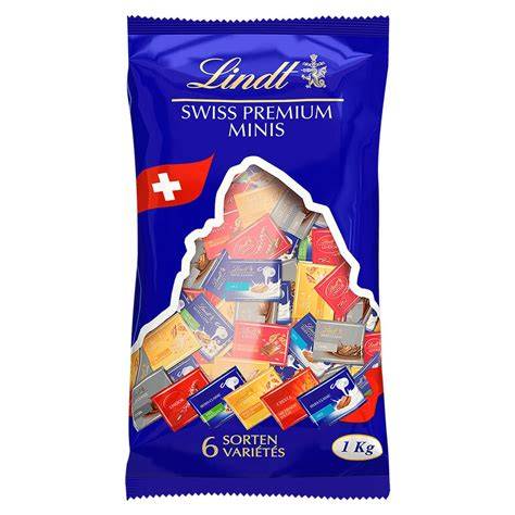 Verschiedene Sorten der Lindt Napolitains Swiss Premium Minis