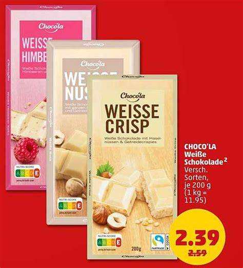 Verschiedene Sorten vegane weiße Schokolade