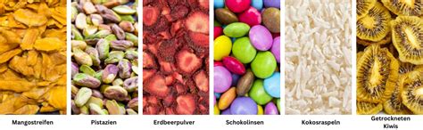 Verschiedene Toppings für Dattel-Kokos-Pralinen