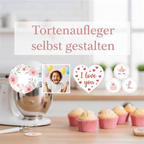 Verschiedene Tortenaufleger-Designs und Zuschnitt-Beispiele