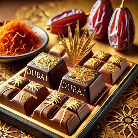 Verschiedene Varianten von Dubai Schokolade