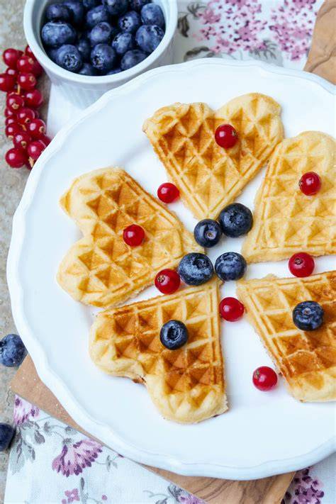 Verschiedene Waffelvarianten: belgisch, Quarkwaffeln, Pfannenwaffeln