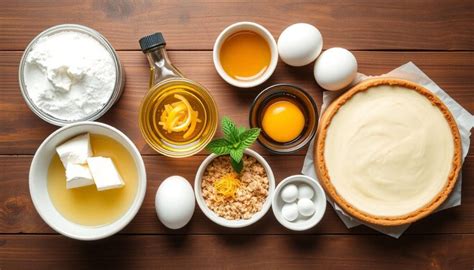 Verschiedene Zutaten für veganen Käsekuchen