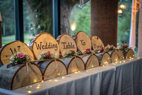 Verschiedene dekorierte Hochzeitskekse auf einer Hochzeitstafel