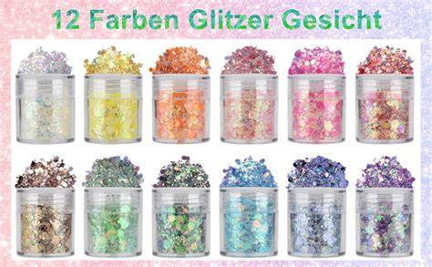 Verschiedene essbare Glitzerprodukte und Anwendungsmöglichkeiten