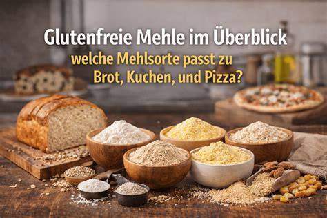 Verschiedene glutenfreie Mehle in Schälchen